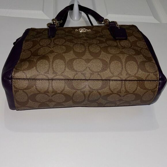 COACH F36718 Mini Christie caryall purple/tan signature C purse bag tote - Picture 5 of 11